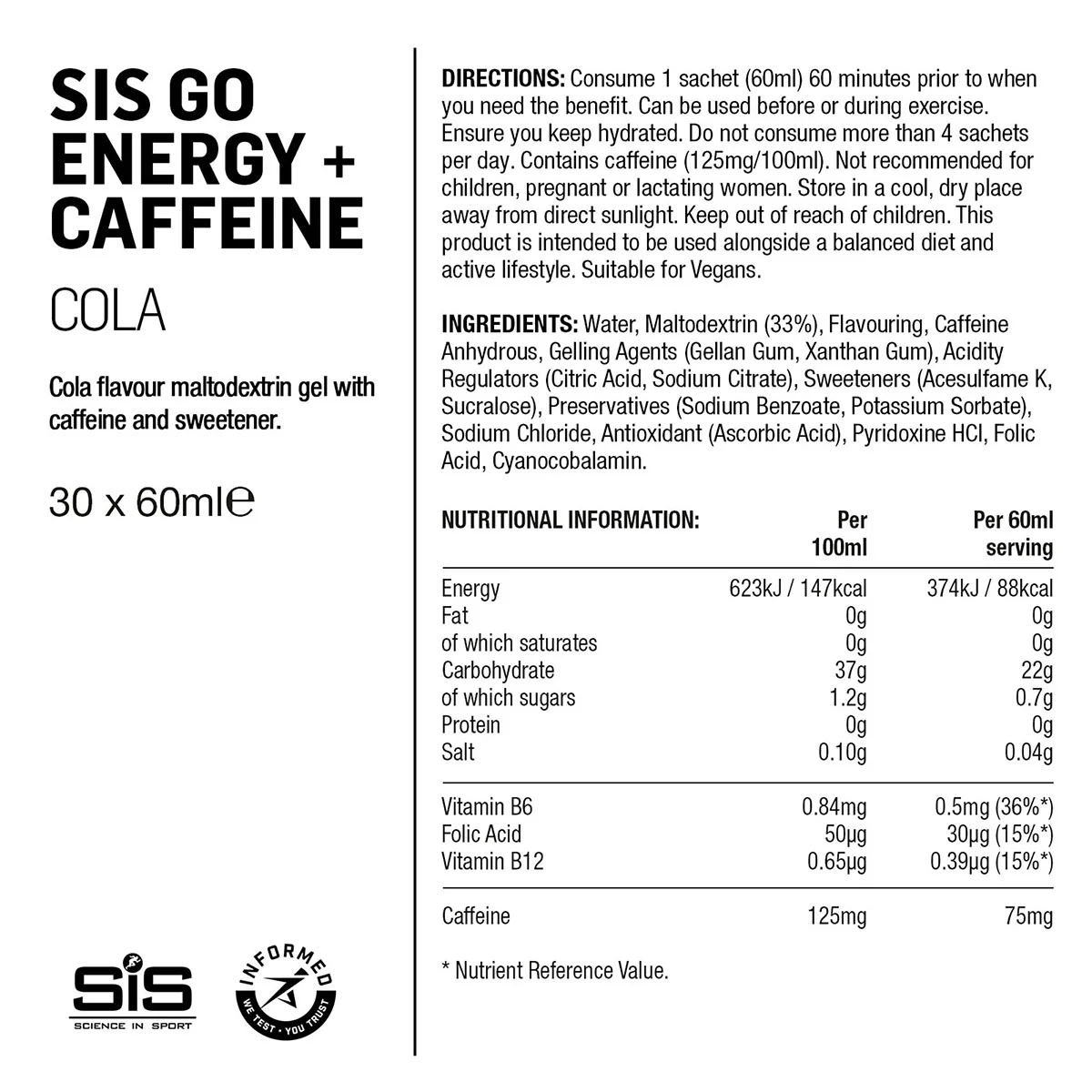 SIS Go Energy + Caffeine Gel cola